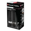 Russell Hobbs 28010-56 Electric Salt Mill Set (High Quality, Automatic, Adjustable Grinding, Light on Base, Black Metal Design) Pepper Mill