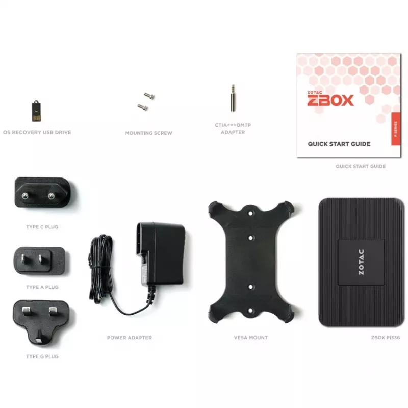 Mini PC Zotac ZBOX PI336-W5C Intel Celeron N6211 4GB RAM 128GB eMMC Intel UHD Windows 11 Pro