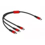 USB Charging Cable DeLOCK 86710 3 in 1 USB Type-C to Lightning Micro USB 30 cm Black Red