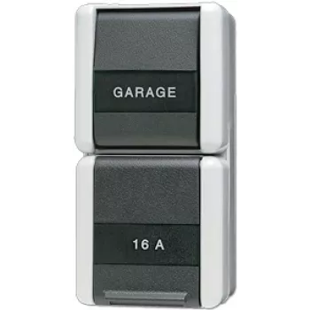 JUNG 876NAW Pushbutton Switch, IP44, 250V, Black and White