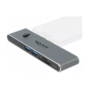 Docking Station DeLOCK Dual USB Type-C with HDMI USB 3.2 SD PD 3.0
