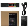 Network switch QOLTEC FAST Ethernet PoE 8xRJ45 with 2xRJ45 uplink (model 52290)
