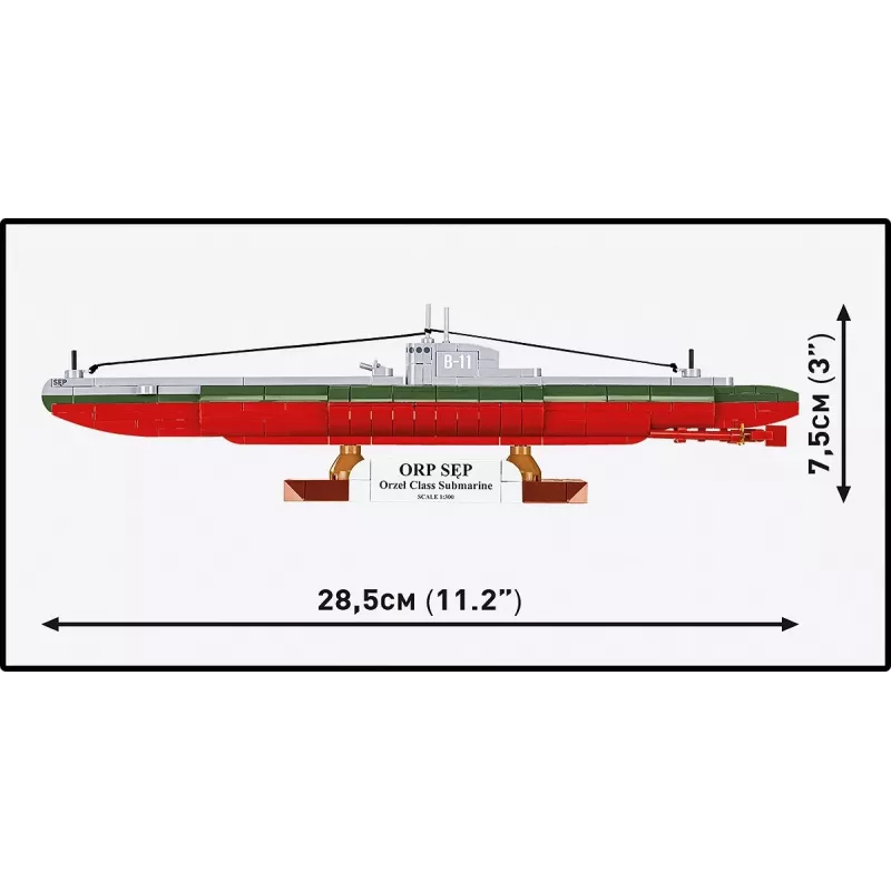 Plastic Model Kit Cobi Polish Submarine ORP Sep 1:300 Scale (COBI-4856)