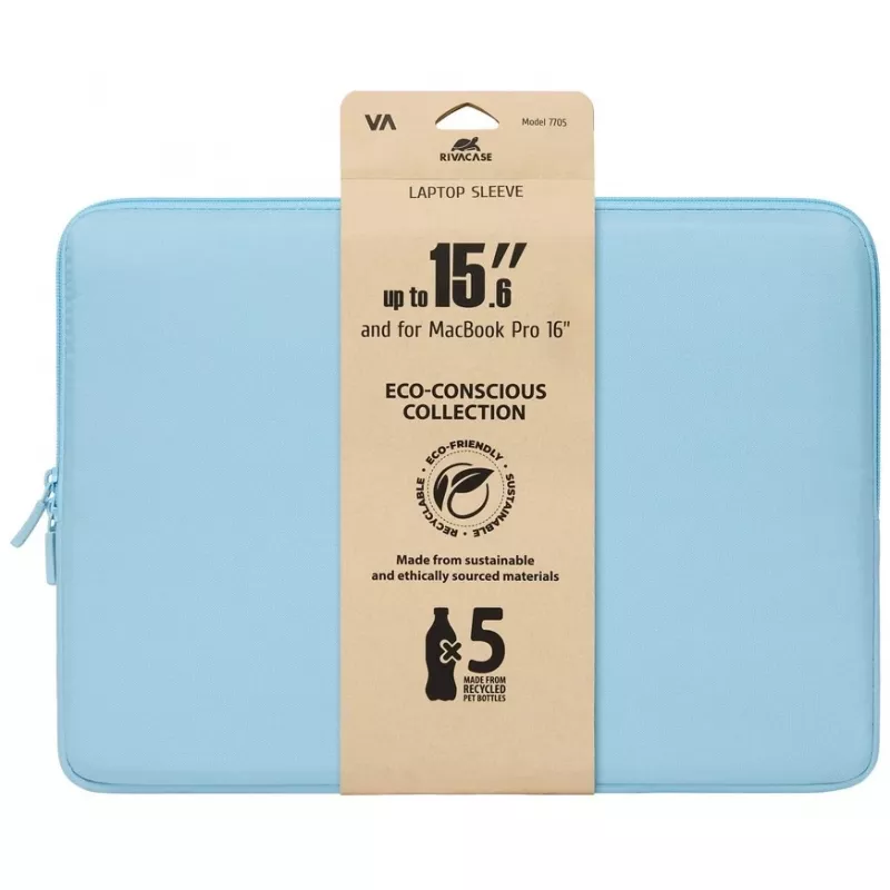 Laptop sleeve Rivacase Riva Szuzuka 15.6 inch pastel blue, protective padded case