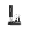 Electric corkscrew Maestro MR-1623 USB-rechargeable cordless bottle opener, black, set of 5 accessories