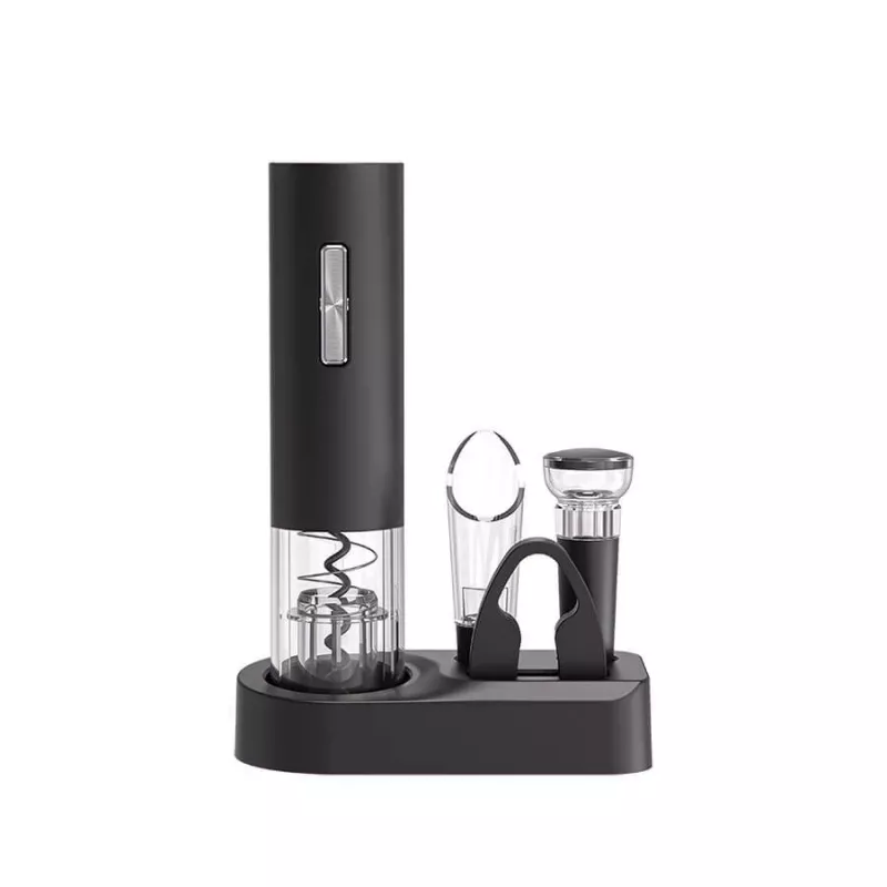 Electric corkscrew Maestro MR-1623 USB-rechargeable cordless bottle opener, black, set of 5 accessories