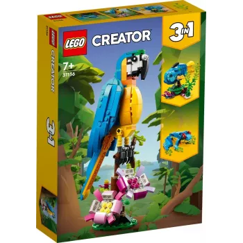 LEGO building set Exotic Parrot 31136 — Creator display model, 253 pieces, 220×120×110 mm