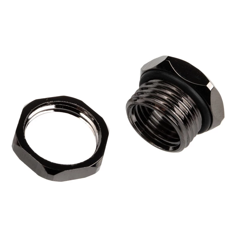 XSPC G1/4 Case Pass-Through Bulkhead Fitting, Black Chrome