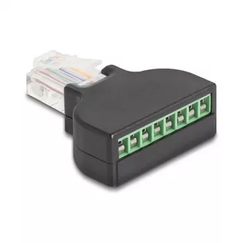 DeLOCK 90654 cable gender changer RJ45 8 pin terminal block Black