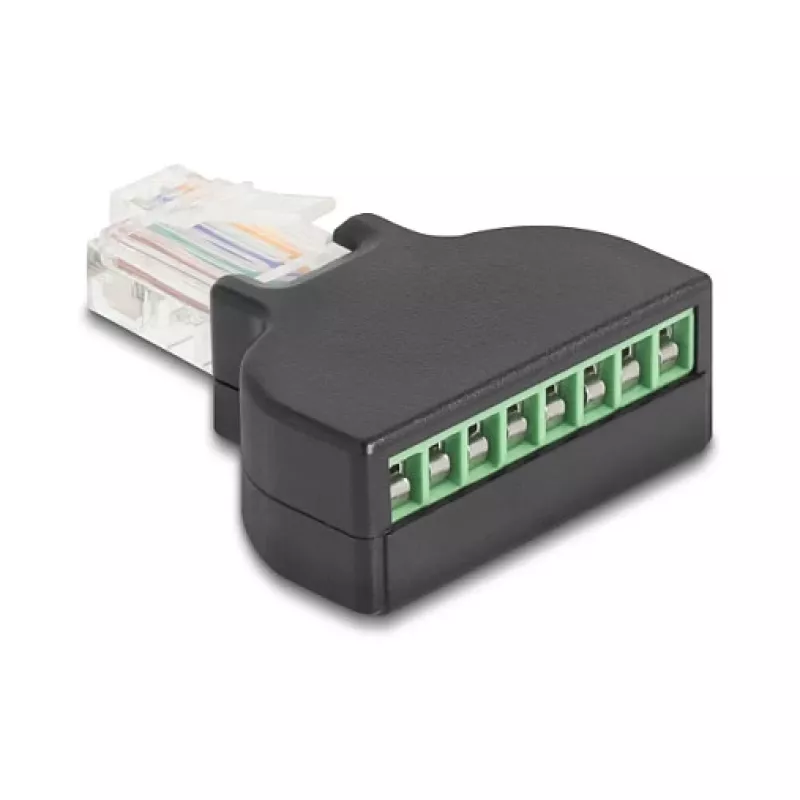 DeLOCK 90654 cable gender changer RJ45 8 pin terminal block Black