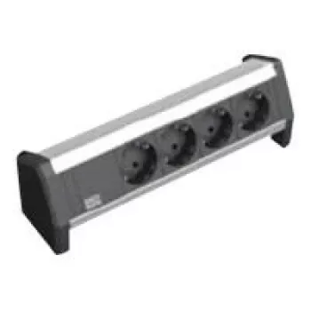 Power extension Bachmann DESK 1 3m 4 AC outlets Black Grey