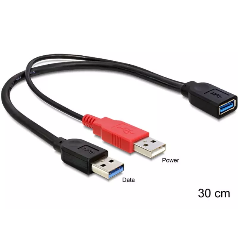 USB cable DeLOCK 83176 USB 3.2 Gen 1 0.3 m USB A 2 x USB A