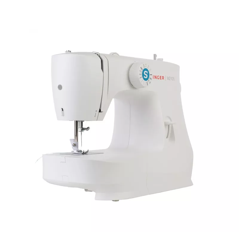 Semi-automatic sewing machine SINGER M2105 — 8 stitch patterns, 4-step buttonhole, free arm, electric, white