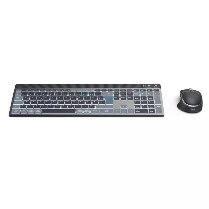 Wireless multi-device keyboard and mouse set HAMA WKM-750 — black, wireless connectivity