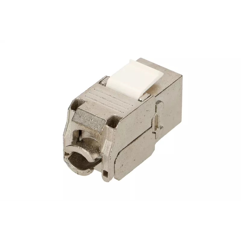Extralink Keystone CAT6A STP RJ45 angled metallic keystone jack, single-port