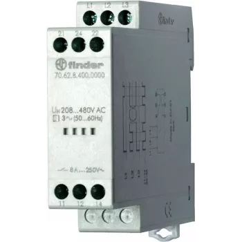 Finder 3-Phase Mains Monitoring 70.62.8.400.0000 3-Phase Mains Monitoring (208 - 480 V/Ac) Mains Monitoring, Phase Sequence (70.62.8.400.0000)