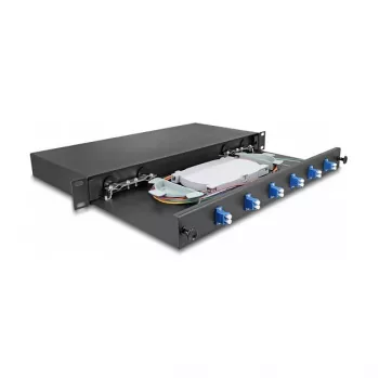 Fibre optic splice enclosure DeLOCK 66997 Black Metal 482x220 mm