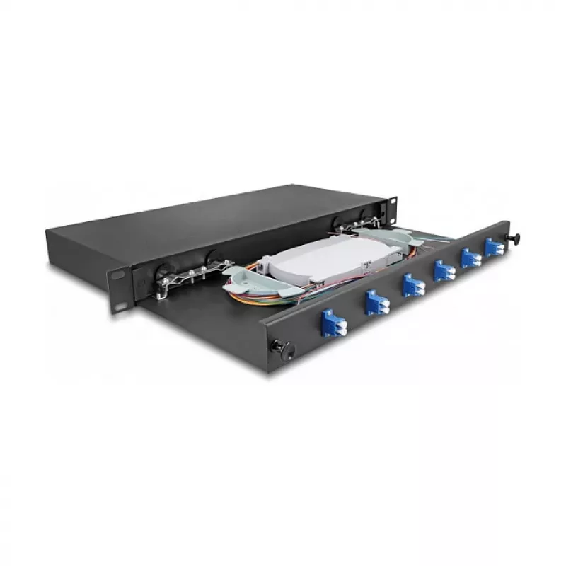 Fibre optic splice enclosure DeLOCK 66997 Black Metal 482x220 mm