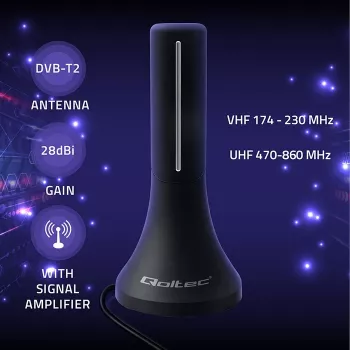 Television Antenna QOLTEC TV DVB-T/T2 Qoltec (indoor/outdoor) model 57065