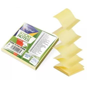 Self-adhesive Note Paper Square Forpus FO42000 Yellow 100 sheets