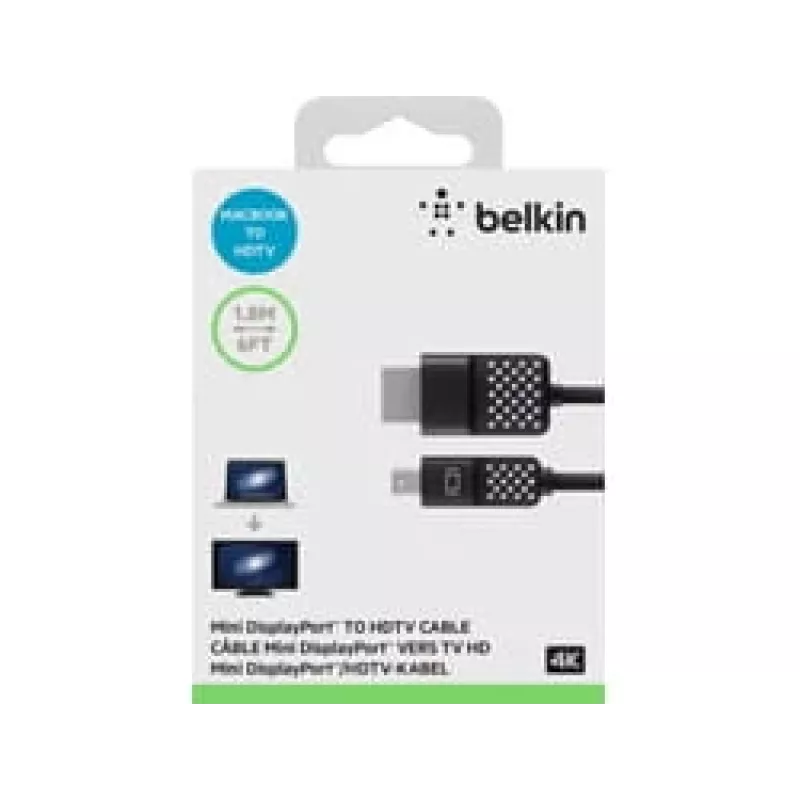 Mini DisplayPort to HDTV Cable, 1.8 m, Mini DisplayPort, HDMI, Male, Male, Black