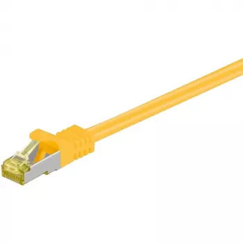 Wentronic GoobayCat.7 Raw Cable Patch Cable, S/FTP (PiMF), Yellow, 1.5 m - LSZH Halogen-Free, Copper, RJ45 Plug (91593)