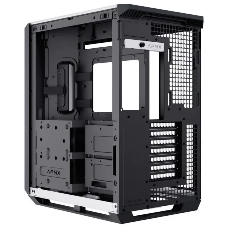 PC Case APNX V1, Midi-Tower, ATX, black / white