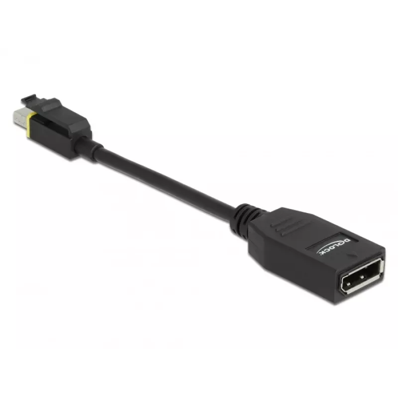 DeLOCK - DisplayPort-Adapter - Mini DisplayPort (M) latched to DisplayPort (W) - DisplayPort 1,4 - 15cm - Halogen-Free, 8K Support - Black (65978)