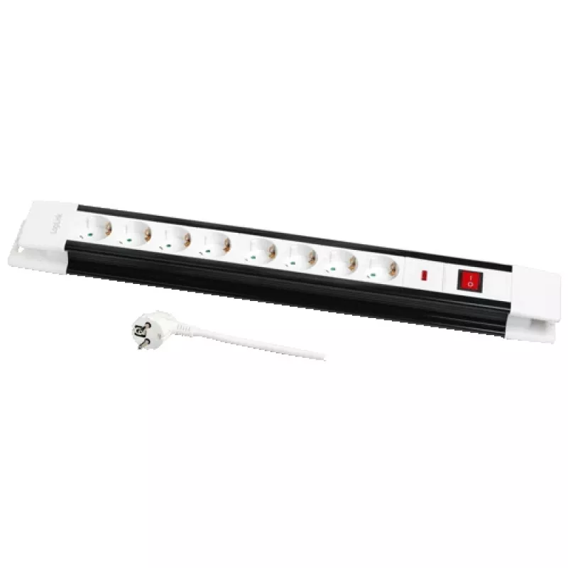 Power Extension LogiLink LPS207 3m 8 AC Outlets Black White