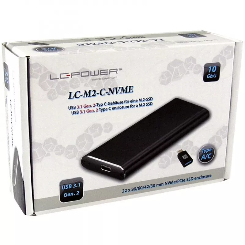 SSD enclosure LC-Power LC-M2-C-NVME Black M.2