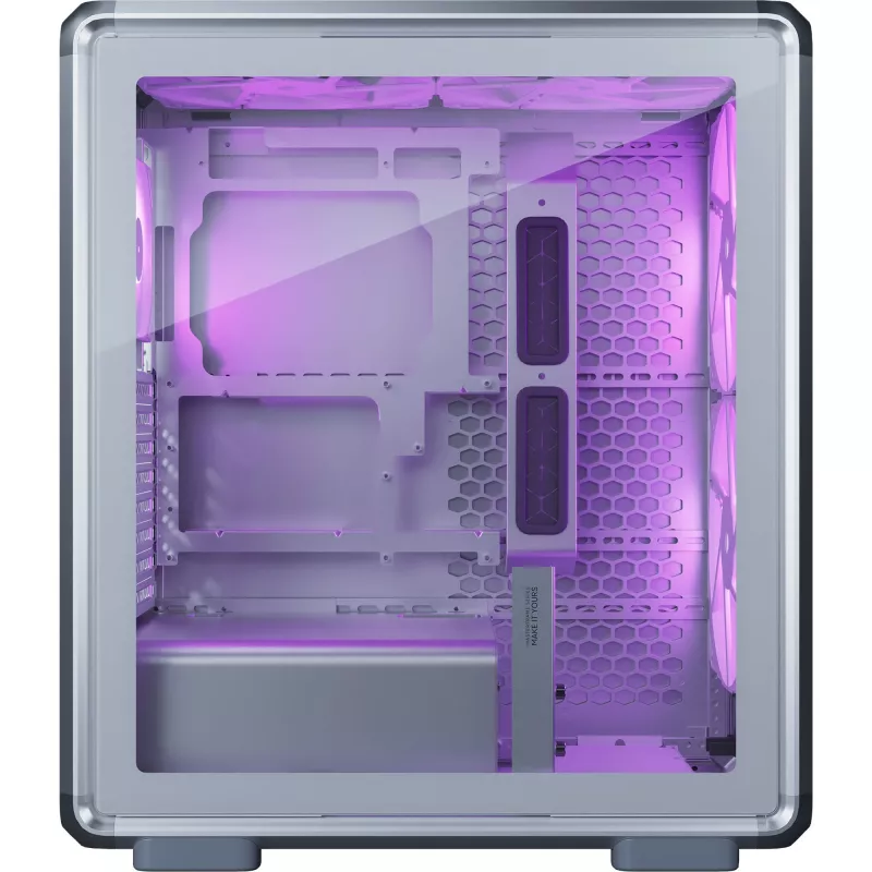 PC Midi Tower Cooler Master MasterFrame 500 Mesh — Black with Transparent Side, supports ATX PSU, 2x200mm front + 1x120mm rear, 2.5 inch/3.5 inch drives