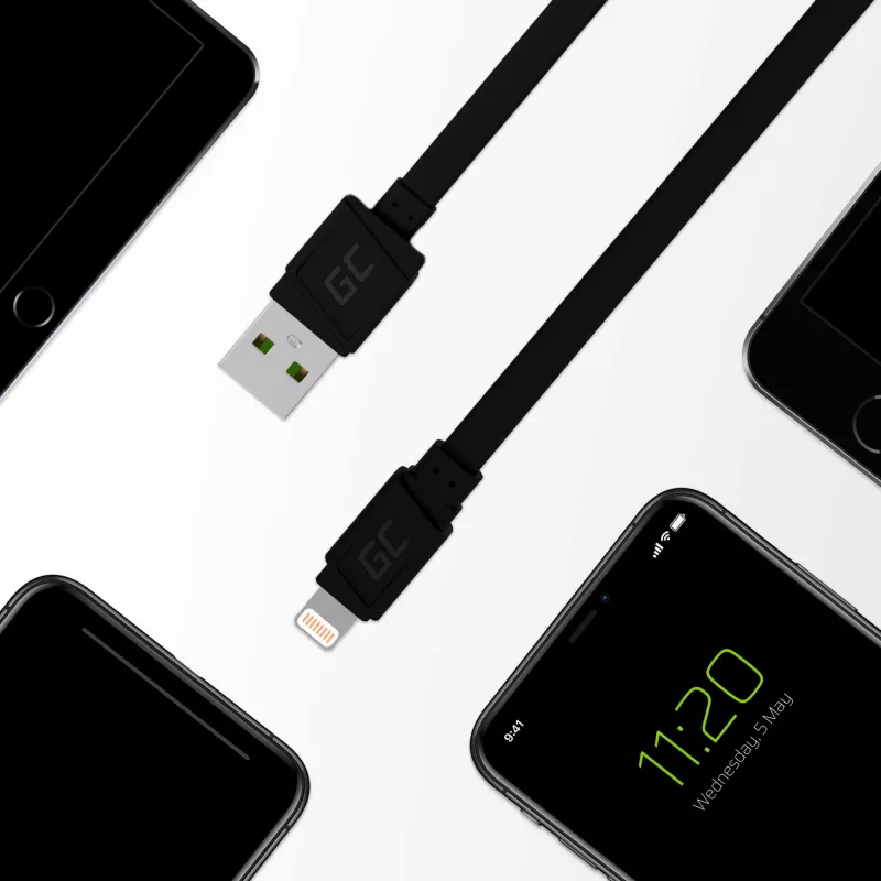 Green Cell KABGC02 lightning cable 0.25 m Black