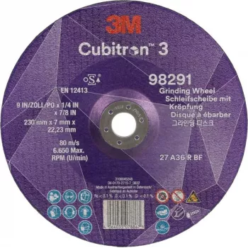 3M 98291 - Cutting Disc - Metal - Ceramic fibre - 6650 RPM - Round - 2,22 cm (7100303979)