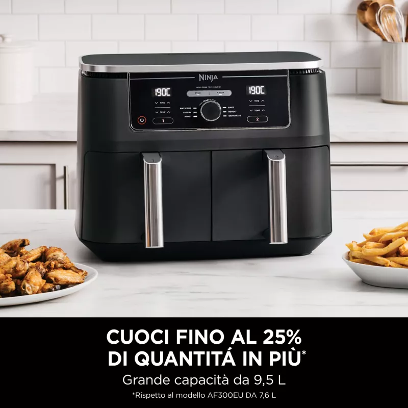 Ninja AF400EU fryer Double 9.5 L Stand-alone 2470 W Hot air fryer Black