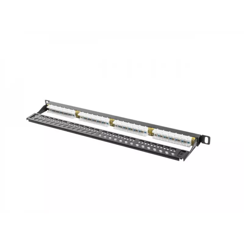 Lanberg PPU5-0024-B 24-Port Cat5e UTP 0.5U 19 inch Rackmount Patch Panel, Black