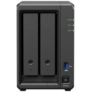 NAS storage server SYNOLOGY DP320 Desktop R1600, 8 GB RAM, 16 TB, 2-bay, HDD support, RAID, Black