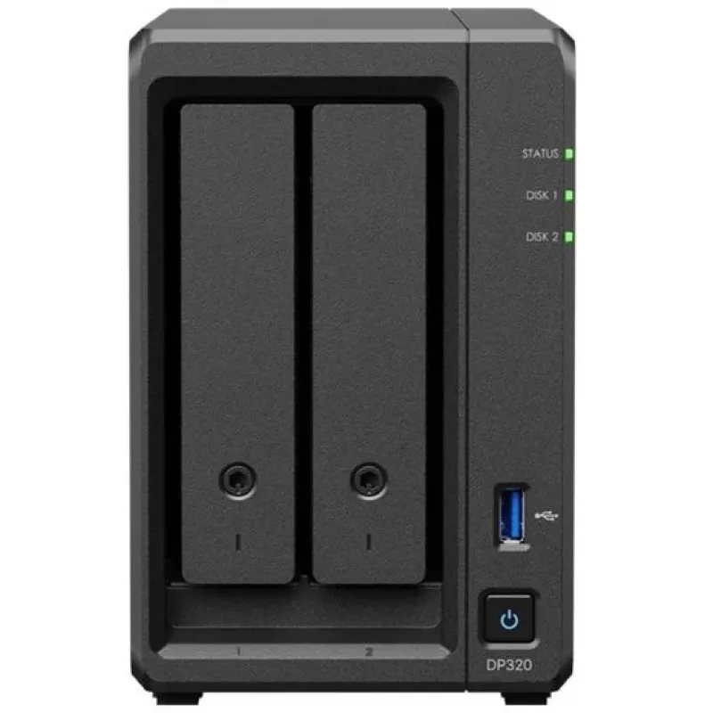 NAS storage server SYNOLOGY DP320 Desktop R1600, 8 GB RAM, 16 TB, 2-bay, HDD support, RAID, Black