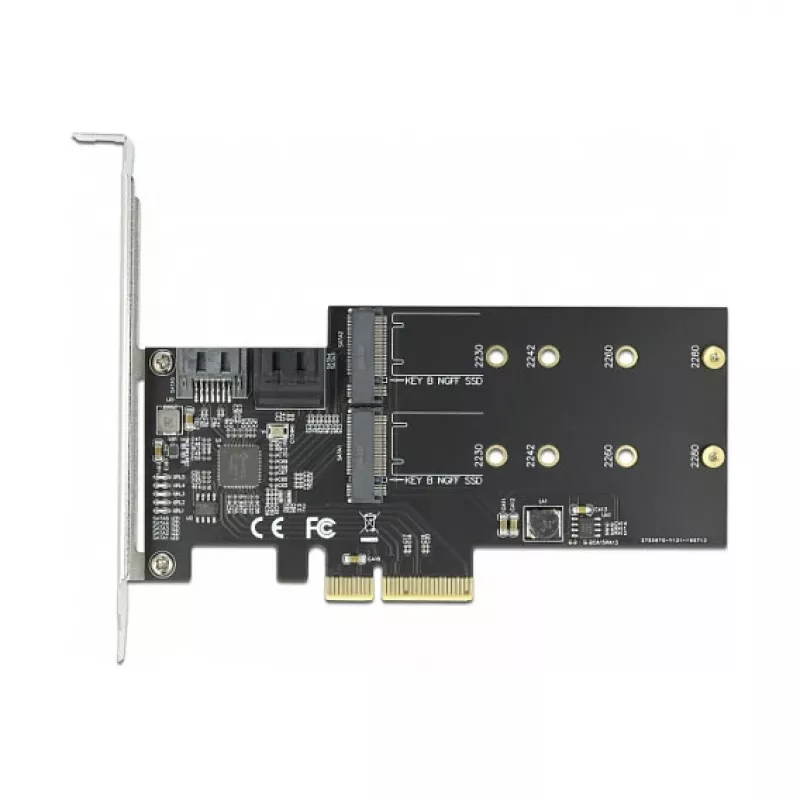 SATA and M.2 PCI Express Card DeLOCK 3 port SATA and 2 slot M.2 Key B