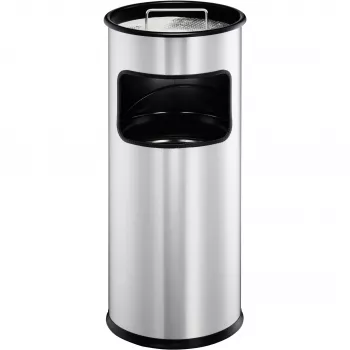 Trash Can Durable 333023 17 L Round Metal Silver