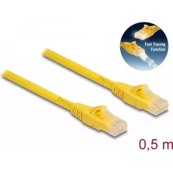 Network Cable DeLOCK RJ45 Cable Cat.6A U/UTP 0.5m Yellow