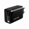 Charger CANYON OnCharge 65RC with built-in USB-C cable, 65W, 1x PD, 1x QC, EU plug, Black