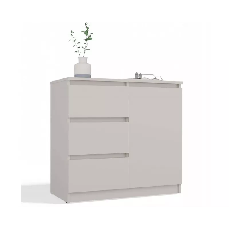 CHEST OF DRAWERS 1 DOOR 3 DRAWERS COLOUR CASHMERE