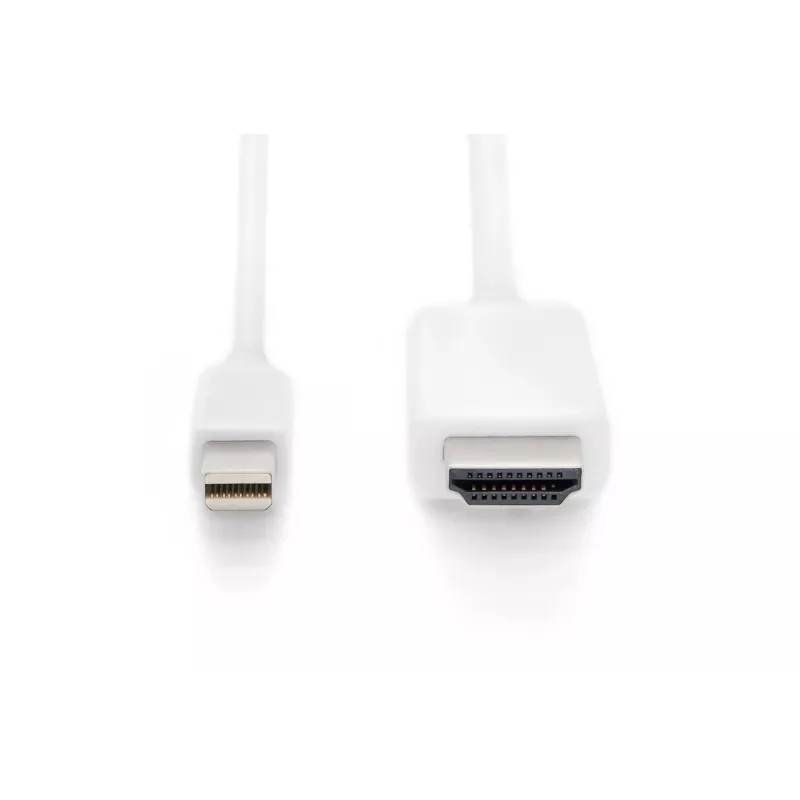 Digitus ASSMANN - Adapterkabel - Mini DisplayPort männlich zu HDMI männlich - 2 m - Dreifachisolierung - weiß - geformt, 4K Unterstützung (AK-340304-0
