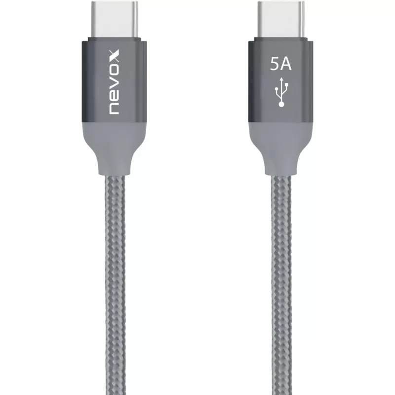 USB Cable Nevox 1654 USB 2.0 2m USB C Grey Silver