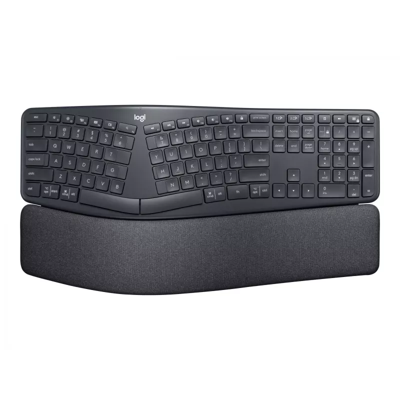 Logitech ERGO K860 - Keyboard - Wireless - 2.4 GHz, Bluetooth 5.0 - QWERTY - Spanish - Graphite