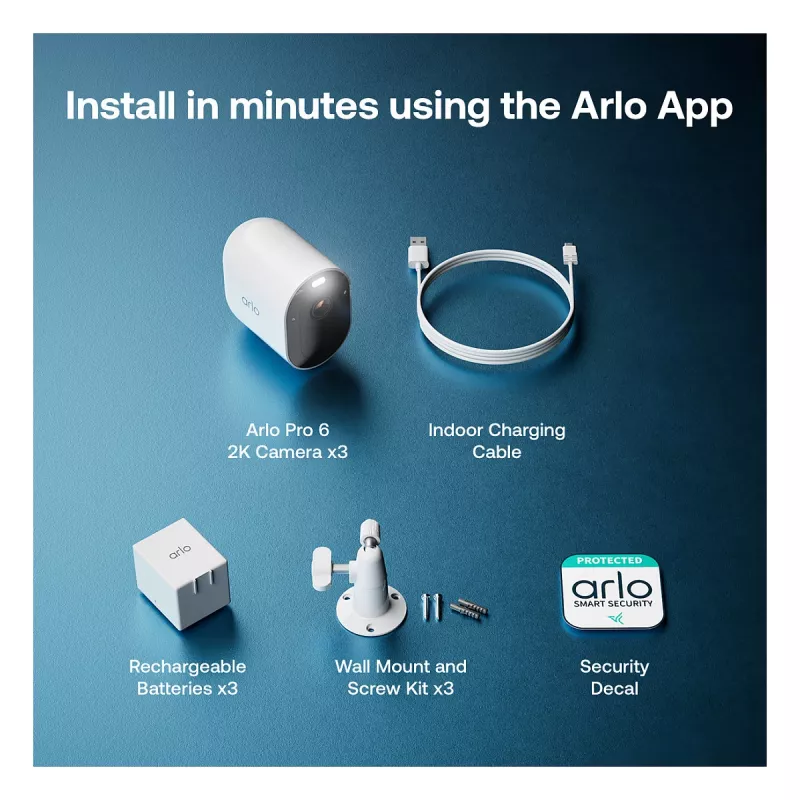 ARLO Pro 6 - 2025 Edition - Network Surveillance Camera - Outdoor Area, Indoor Area - weatherproof - Colour (day/night)
