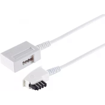Telephone Extension ShiverPeaks 70215-W TAE F‑plug — telephone extension cable with TAE and F connector