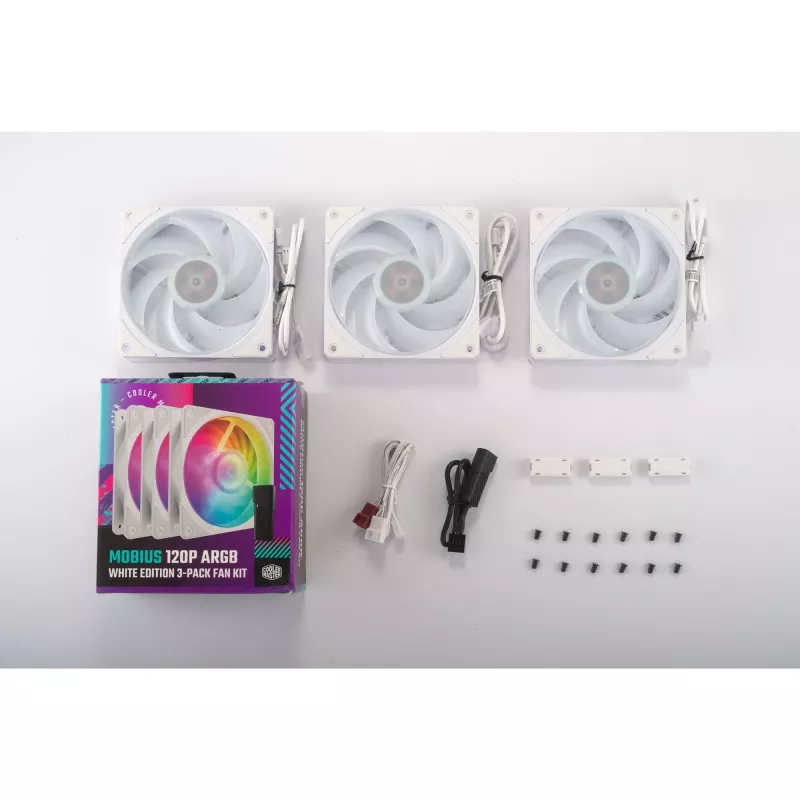 COOLER MASTER Mobius 120P ARGB 120mm White 3-Pack