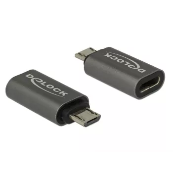 DeLOCK - USB-Adapter - USB-C (W) to Micro-USB Type B (M) - USB 3,1 Gen 1 - 2,8 cm - Anthracite (65927)