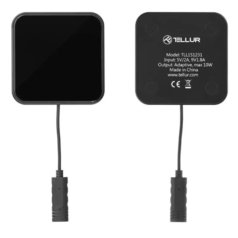 Wireless Charging Pad Tellur WCP03 10W Qi-certified Tempered Glass, Black